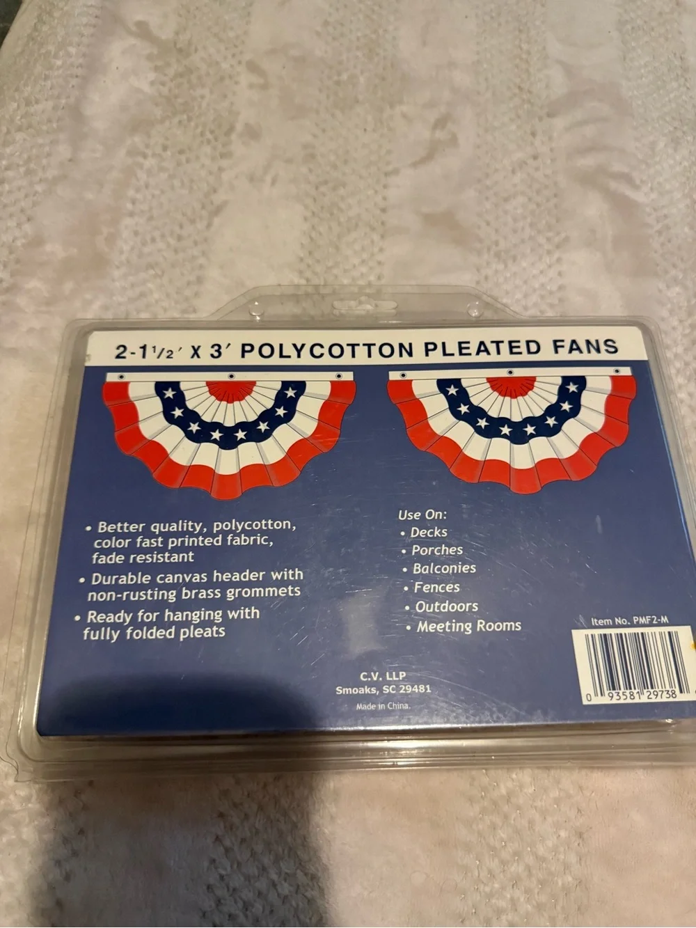 Polycotton Pleated Fans - Patriotic Red/White/Blue - C.V. LLP